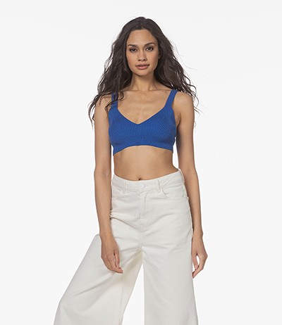 Closed Organic Cotton Knitted Bralette Top - Sea Breeze