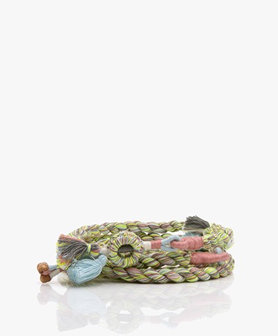 Closed Twisted Cotton Tie Belt - Dried Basil