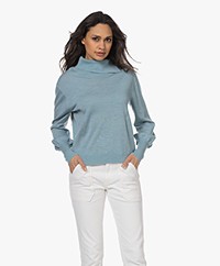 Plein Publique La Nikki Merino Wool Turtleneck Sweater - Misty Blue