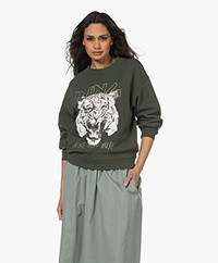 ANINE BING Tiger Sweatshirt - Forest Green