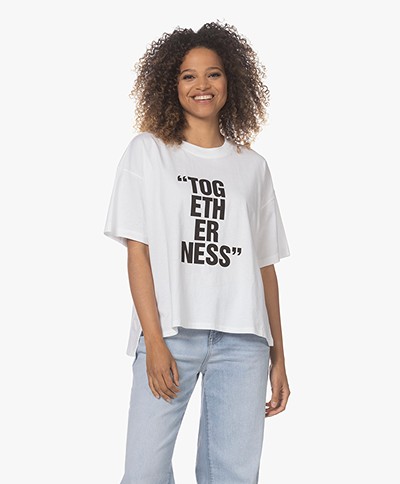 Closed Oversized Togetherness Print T-shirt - Wit