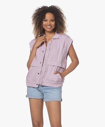 ba&sh Huben Oversized cotton Sleeveless Jacket - Rosepale