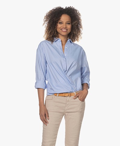 Denham Olivia Oversized Oxford Cotton Shirt - Oxford Blue