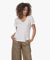 Rails The Cara V-hals Linnenmix T-shirt - Wit