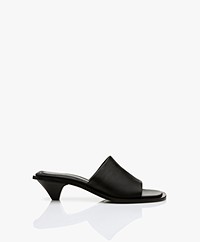 Filippa K Naima Leather Mid Heel Sandals - Black