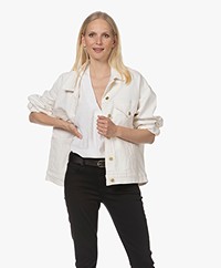 FRAME Le Oversized Cotton Denim Jacket - Au Natural