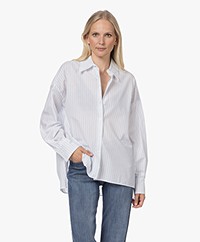 Drykorn Asami Cotton Striped Poplin Shirt - White
