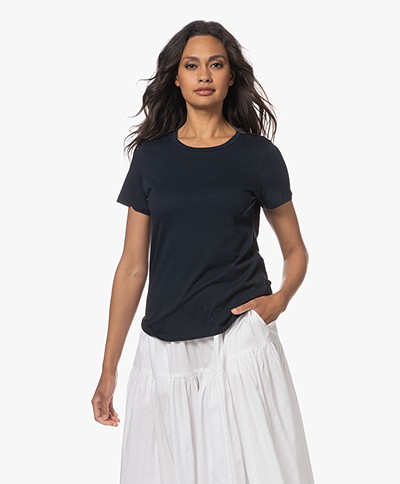 Majestic Filatures Polly Ronde Hals T-shirt - Marine