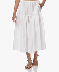Enza Costa Cool Cotton Tiered Maxi Rok - Wit