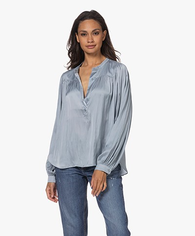 Zadig & Voltaire Tigy Satin Shirt with Balloon Sleeves - Nuage