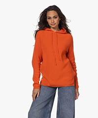 Sibin/Linnebjerg Freja Knitted Hooded Sweater - Strong orange