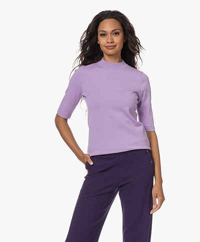 KYRA Flynn Viscose Blend Sweater with Half-length Sleeves - Fresh Lilac