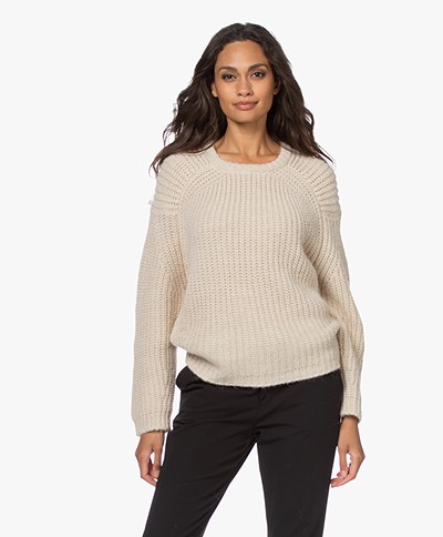 by-bar Milan Alpaca-wool Blend Chunky Knitted Sweater - Sand