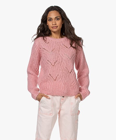 by-bar Julie Open Knitted Mohair Mix Sweater - Pink