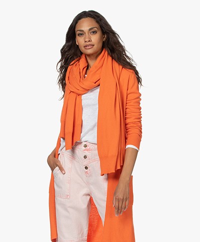 KYRA Oversized Cotton and Wool Blend Scarf - Warm Orange