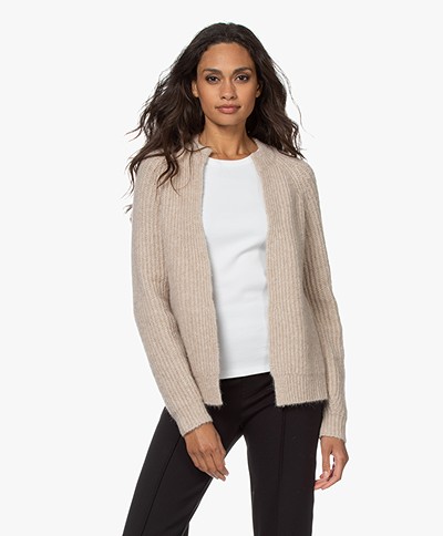 Josephine & Co Tijl Chunky Rib Knitted Open Cardigan - Sand