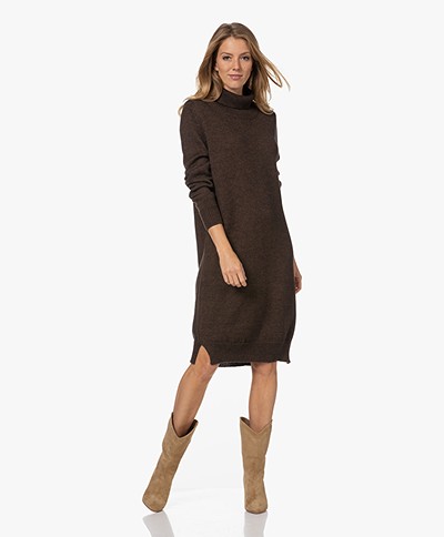 Sibin/Linnebjerg Lise Knitted Turtleneck Dress - Brown