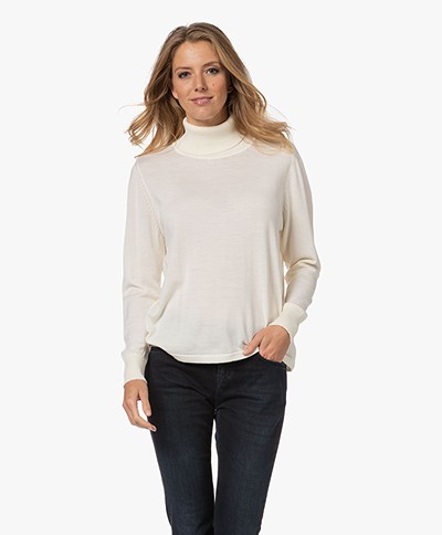Sibin/Linnebjerg Merino Wool Turtleneck Sweater - Off-white