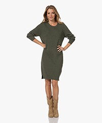 Sibin/Linnebjerg Knee-length Merino Wool Dress - Green Melange