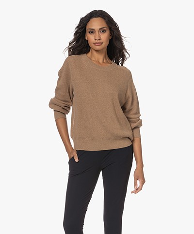Repeat Ribbed Cotton-Cashmere Sweater - Camel