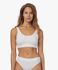 Wolford Beauty Cotton Ribbed Bralette - Pearl