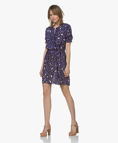 Josephine & Co Chase Leopard Print Shirt Dress - Purple