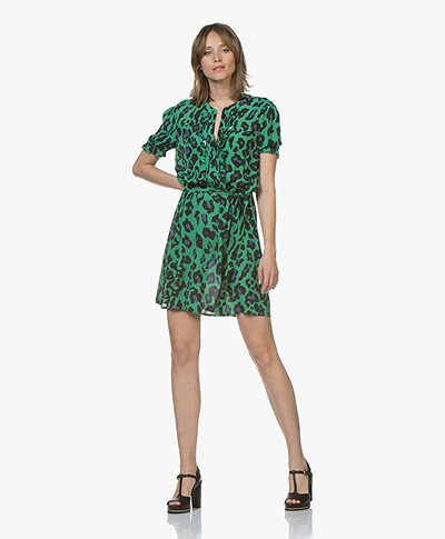 Josephine & Co Chase Leopard Print Shirt Dress - Green