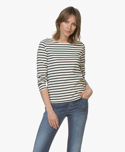 Petit Bateau Iconic Striped Pullover - Coquille/Smoking
