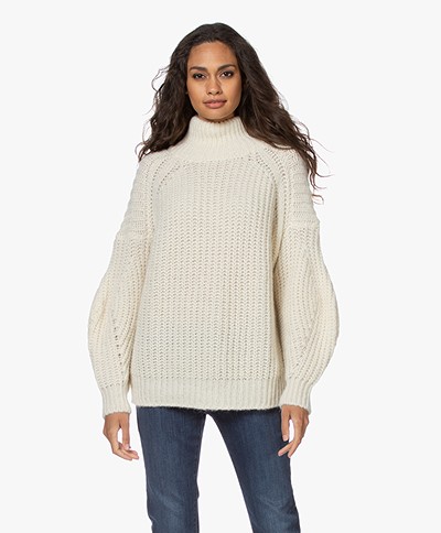 ba&sh Buffy Oversized Alpaca Mix Turtleneck Sweater - Off-white