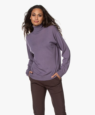 Drykorn Aluna Fine Knit Turtleneck Sweater - Purple