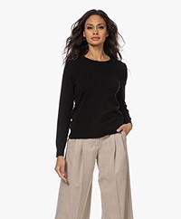 Repeat Bio Cashmere Trui met Ronde Hals - Zwart