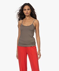 no man's land Viscose Singlet - Hazy Taupe