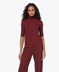 KYRA Mees Stretch Viscose Turtleneck T-shirt - Port Red
