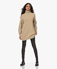 Drykorn Jardany Virgin Wool Long Turtleneck Sweater - Beige 