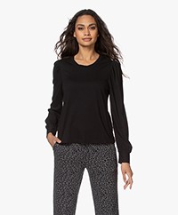 Rails Emilia Modalmix Longsleeve met Pofmouwen - Zwart
