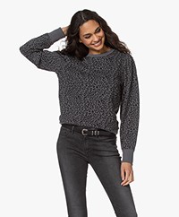 Rails Marcie Mini Cheetah Sweater met Pofmouwen - Charcoal