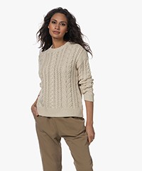 Denimist Cotton Blend Cable Knit Sweater - Oatmeal
