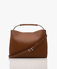 Flattered Harper Large Leather Handbag - Cognac