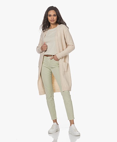 by-bar Nisa Mid Length Open Cardigan - Oyster