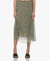 KYRA Lauren Plisse Mesh Midi Skirt - Shadow Green