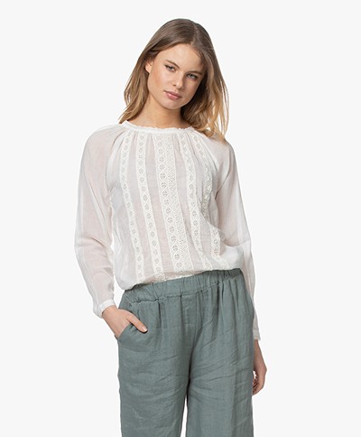 by-bar Angie Katoenen Voile Blouse - Off-white