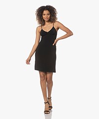 Norma Kamali Travel Jersey Mini Jurk - Zwart