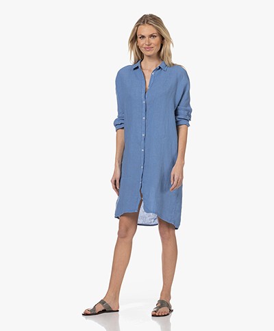 Josephine & Co Lorenne Linen Shirt Dress - French Blue