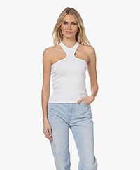 Róhe Shaped Ribbed Jersey Top - White