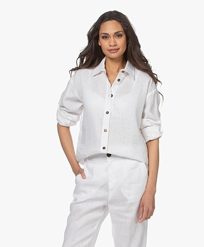 Resort Finest Daniela Linen Shirt - White