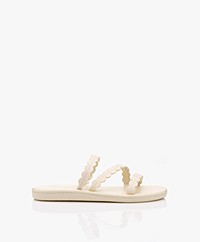 Ancient Greek Sandals Oceanis Scalloped Leather Sandals - Off-white