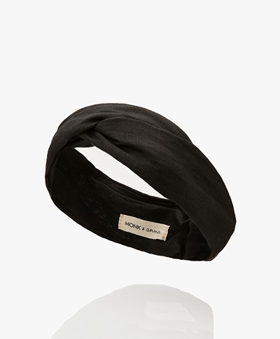 Monk & Anna Linen Headband - Black
