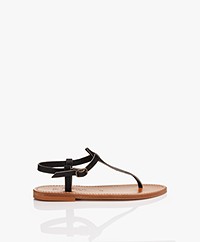 K. Jacques St. Tropez Picon Leather Sandals - Black