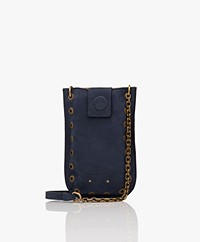 Vanessa Bruno Nubuck Leather Phone Case Bag - Marine