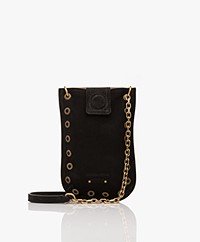 Vanessa Bruno Nubuck Leather Phone Case Bag - Black